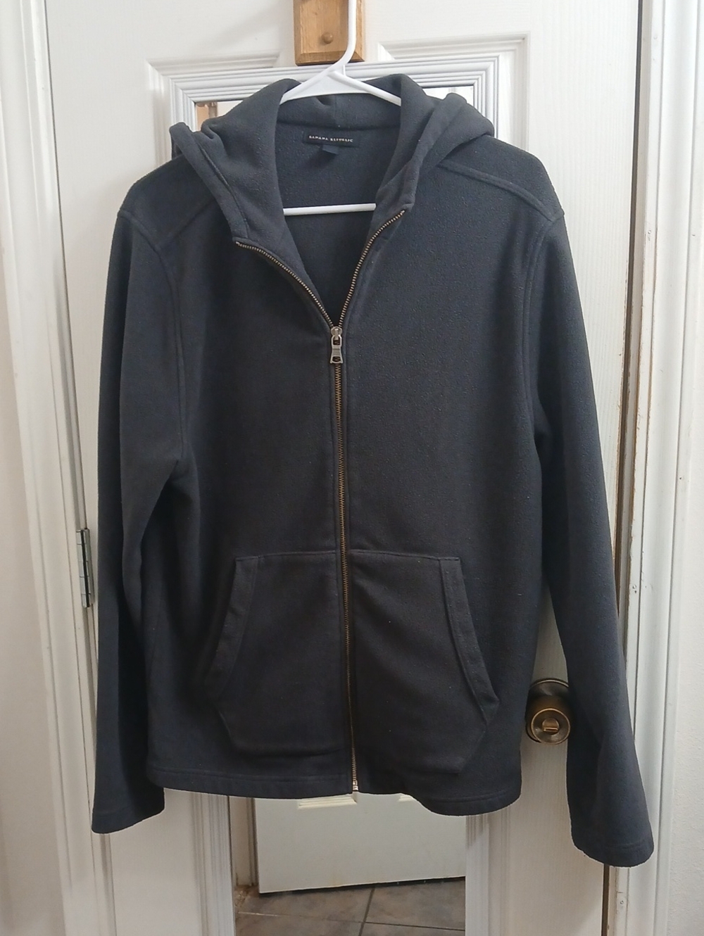Banana Republic Men's Charcoal Full-Zip Hoodie Size L